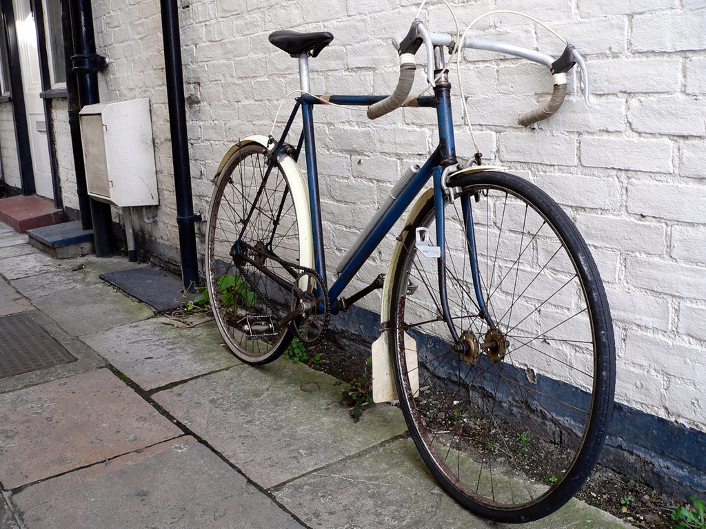 Early photo of path bike before restoration